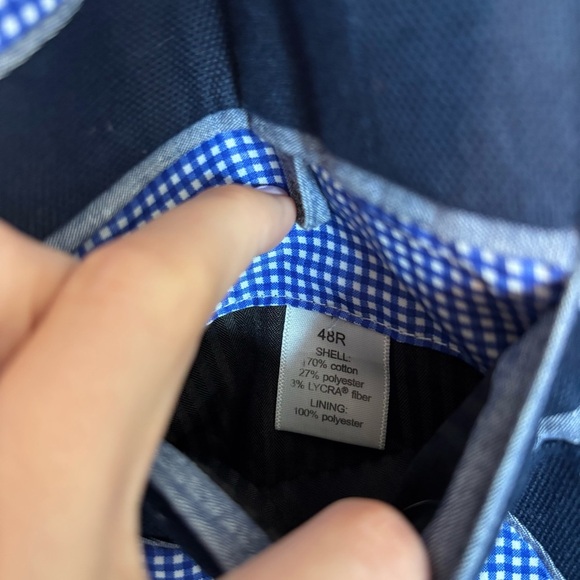 Crown and Ivy Mens Navy Cotton Blazer Sport Coat Jacket 48R Preppy Classic Event - Picture 6 of 7